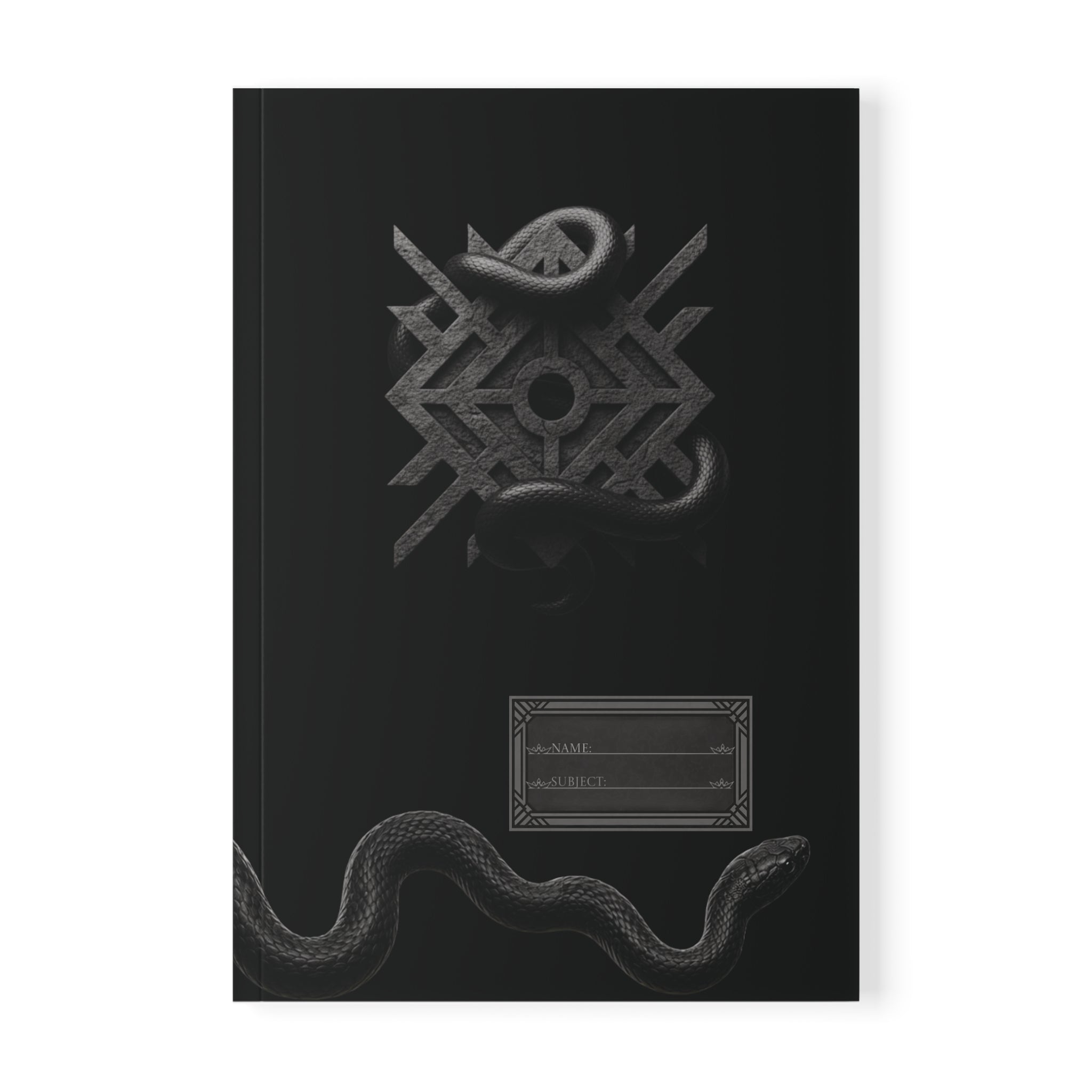SOVRAN Dark Sigil A5 Notebook - Minimalist Serpent Journal for Focused Planning & Writing