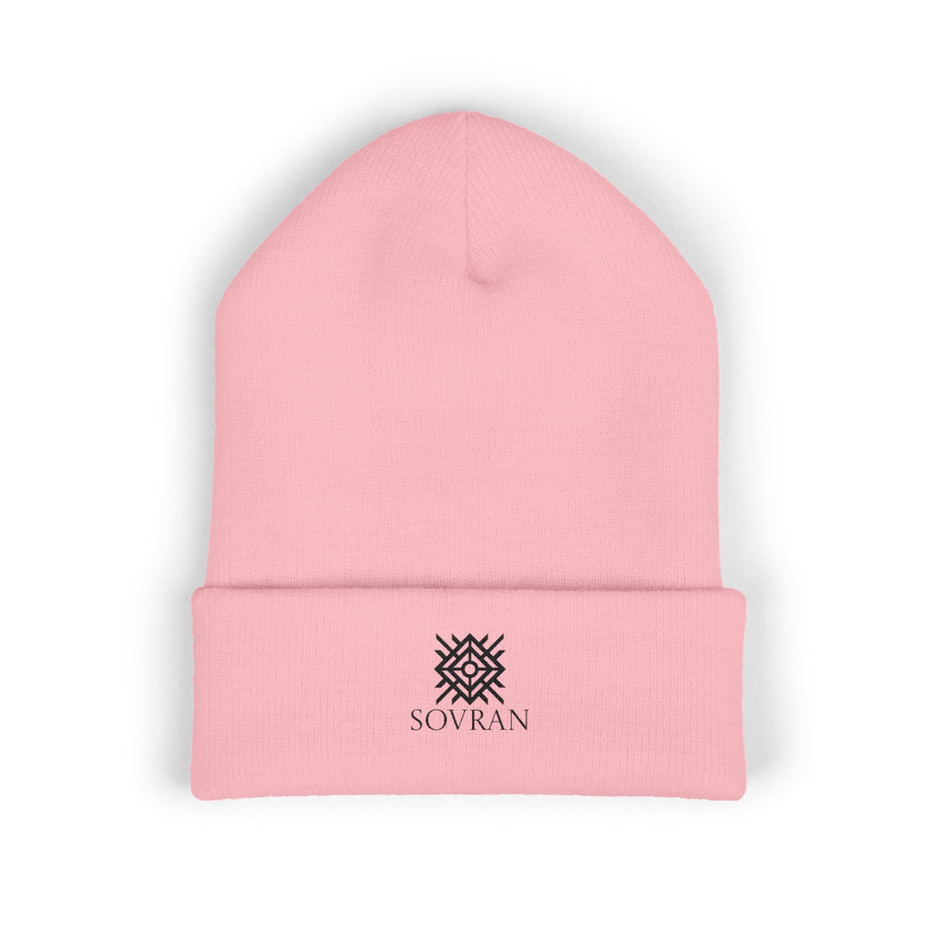 Embroidered Sovran Logo Beanie - Classic Cuffed Knit Hat