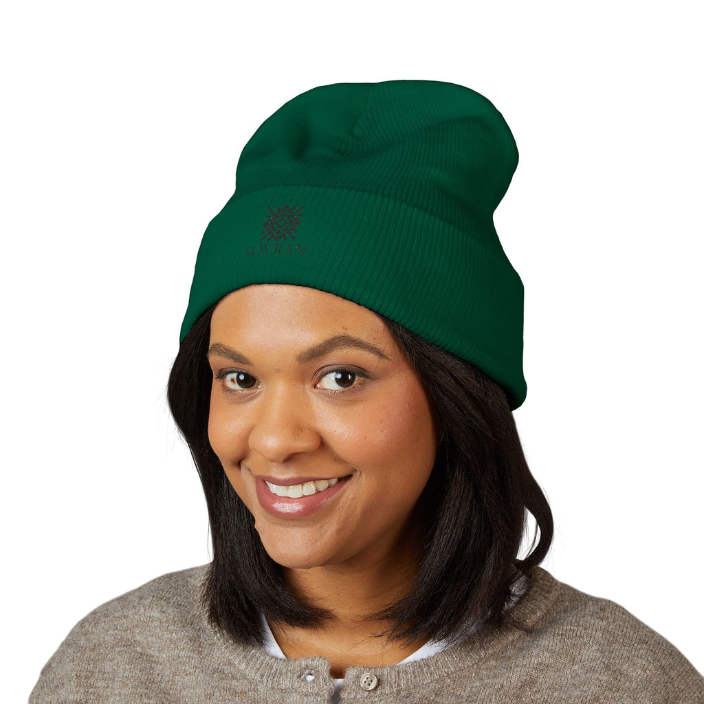 Embroidered Sovran Logo Beanie - Classic Cuffed Knit Hat