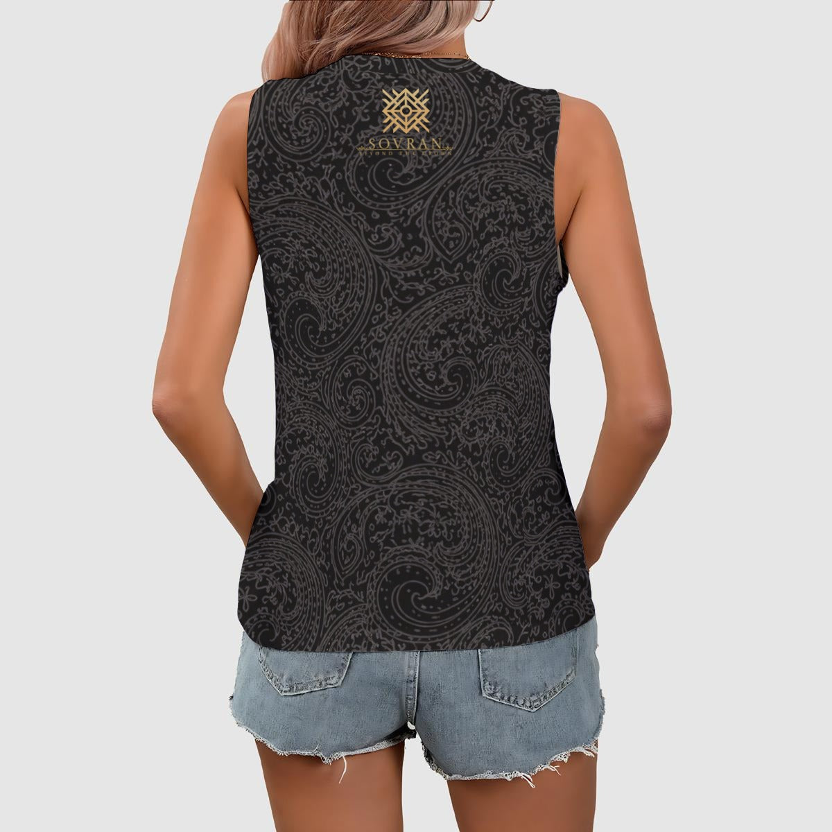 SOVRAN Women's Sleeveless V-Neck Tank Top