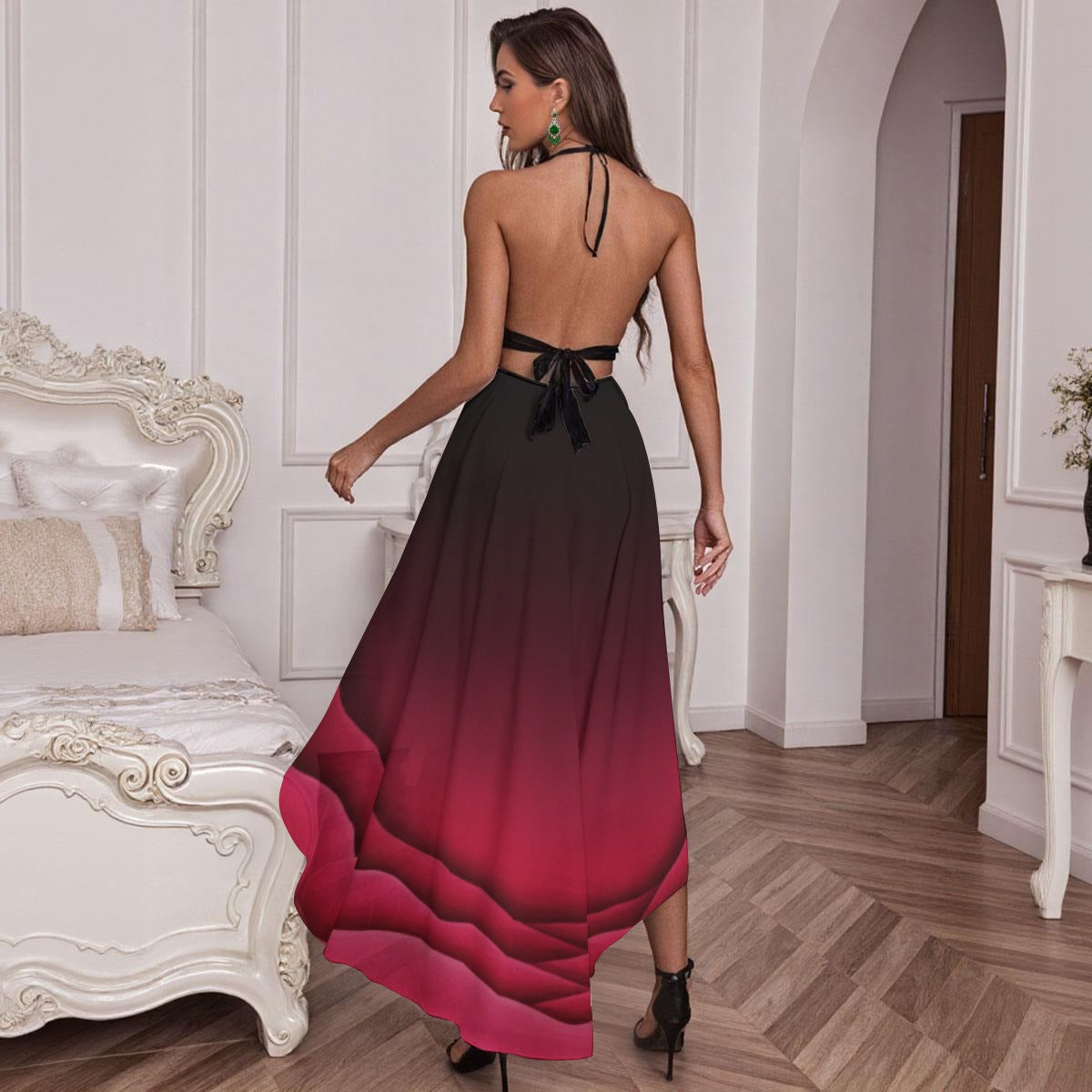 SOVRAN Women’s Elegant Mesh Lace Evening Dress