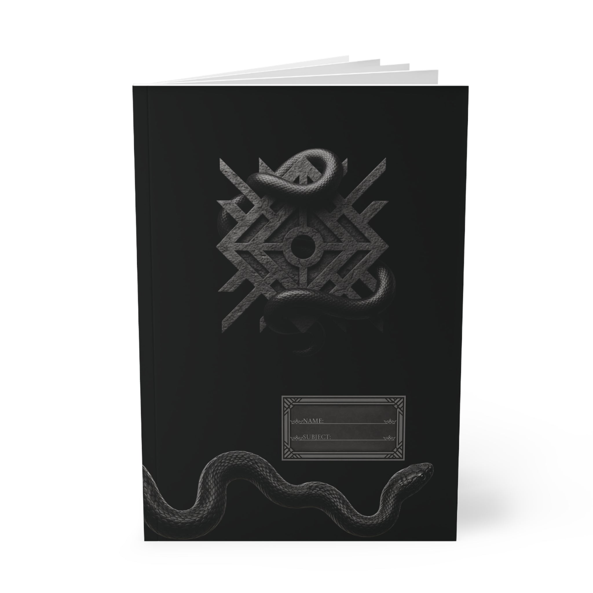 SOVRAN Dark Sigil A5 Notebook - Minimalist Serpent Journal for Focused Planning & Writing