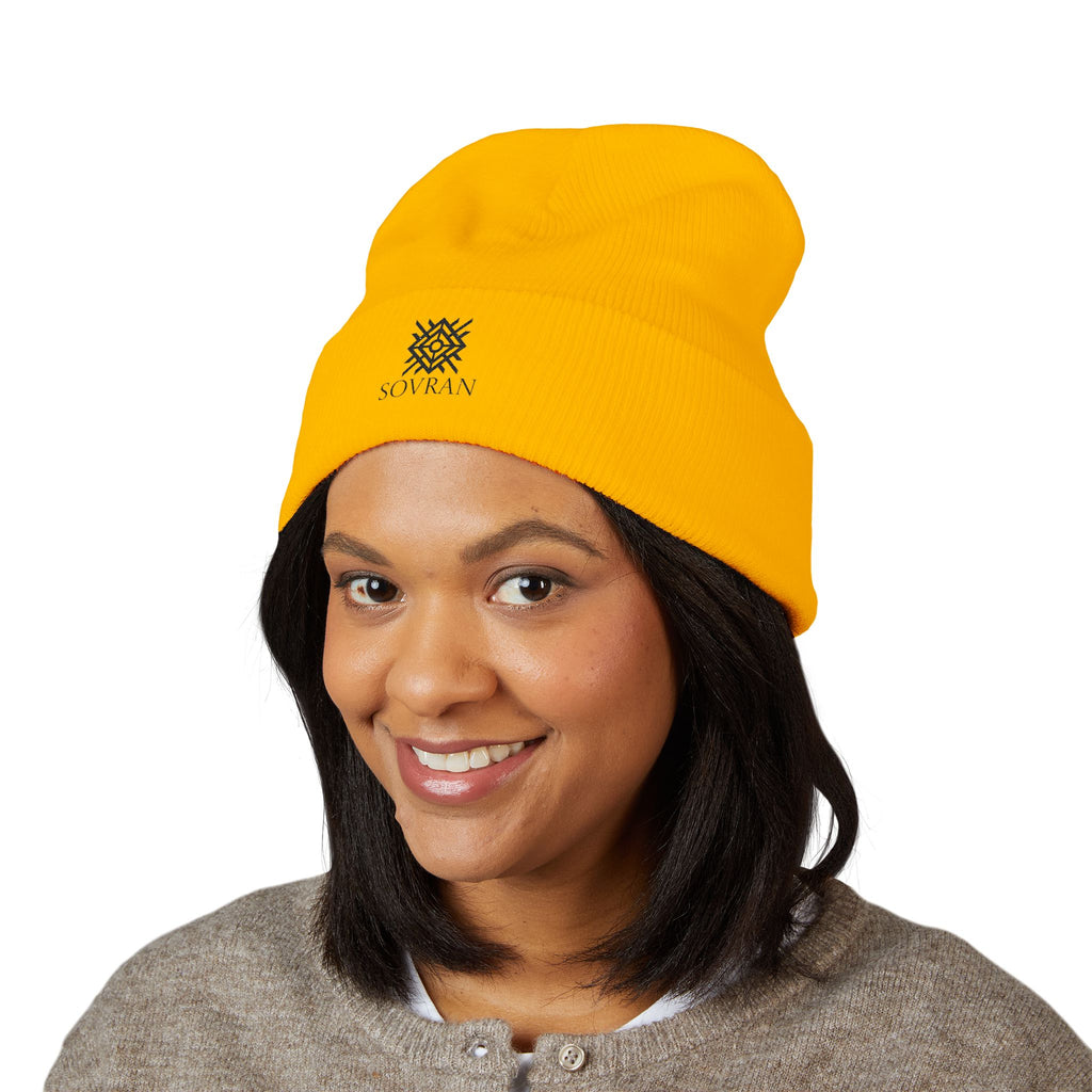 Embroidered Sovran Logo Beanie - Classic Cuffed Knit Hat