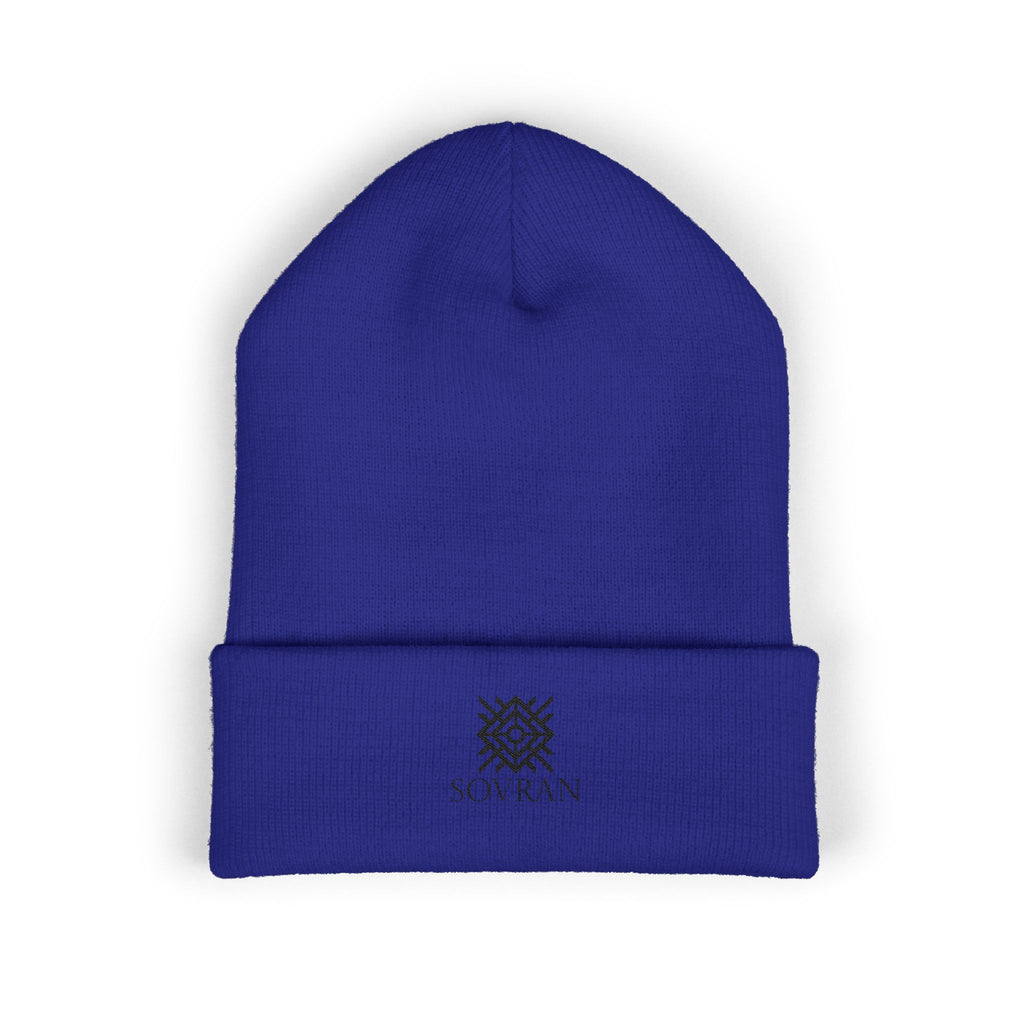 Embroidered Sovran Logo Beanie - Classic Cuffed Knit Hat