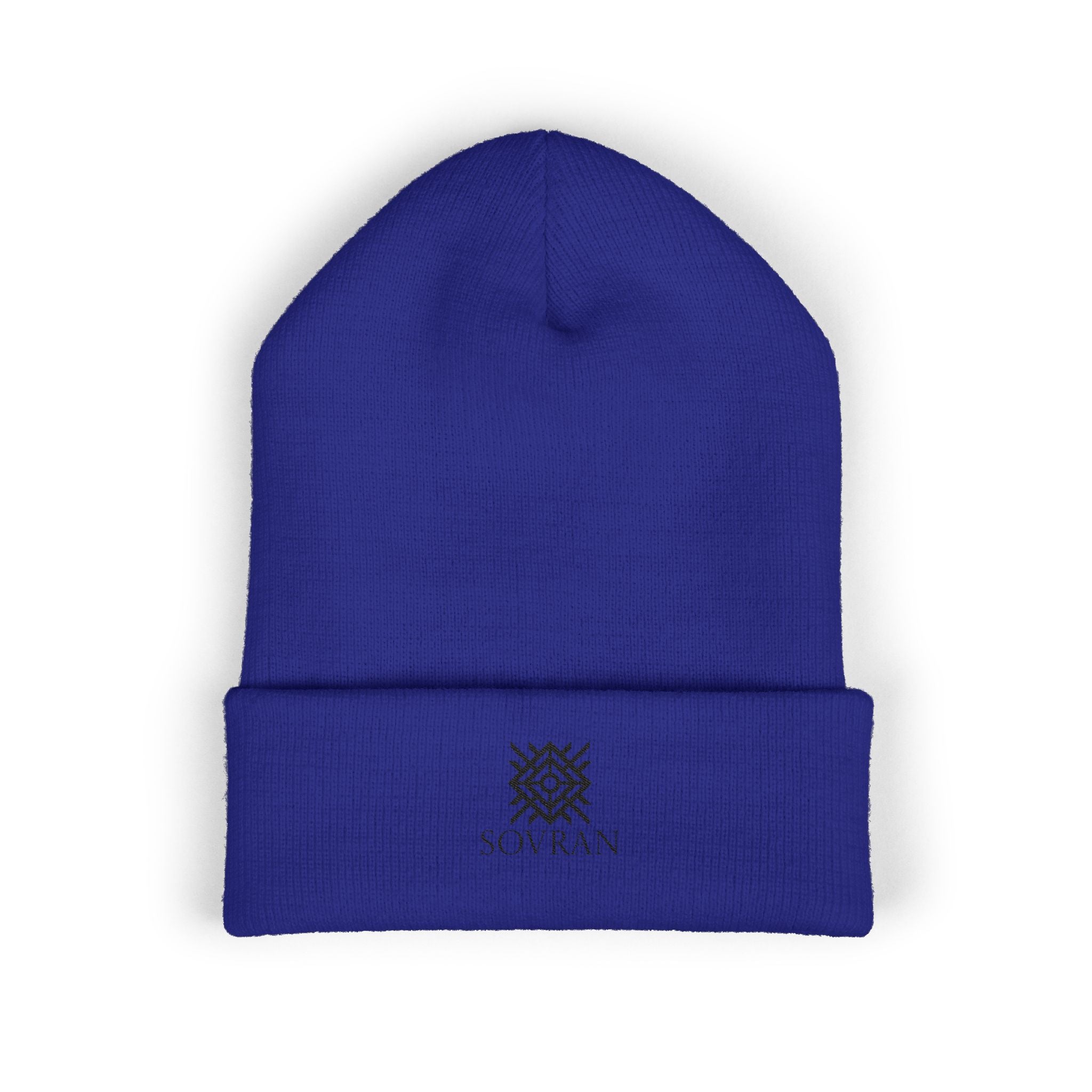 Embroidered Sovran Logo Beanie - Classic Cuffed Knit Hat
