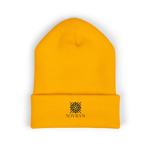 Embroidered Sovran Logo Beanie - Classic Cuffed Knit Hat