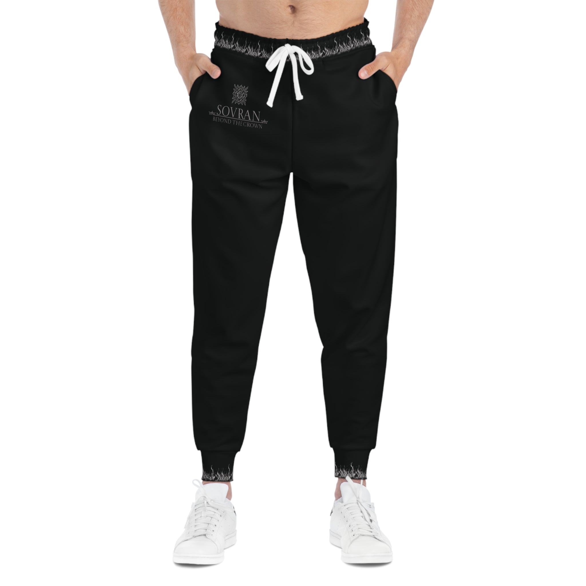 SOVRAN Black Tie-Dye Cuff Athletic Joggers - Comfortable Slim-Fit Sweatpants