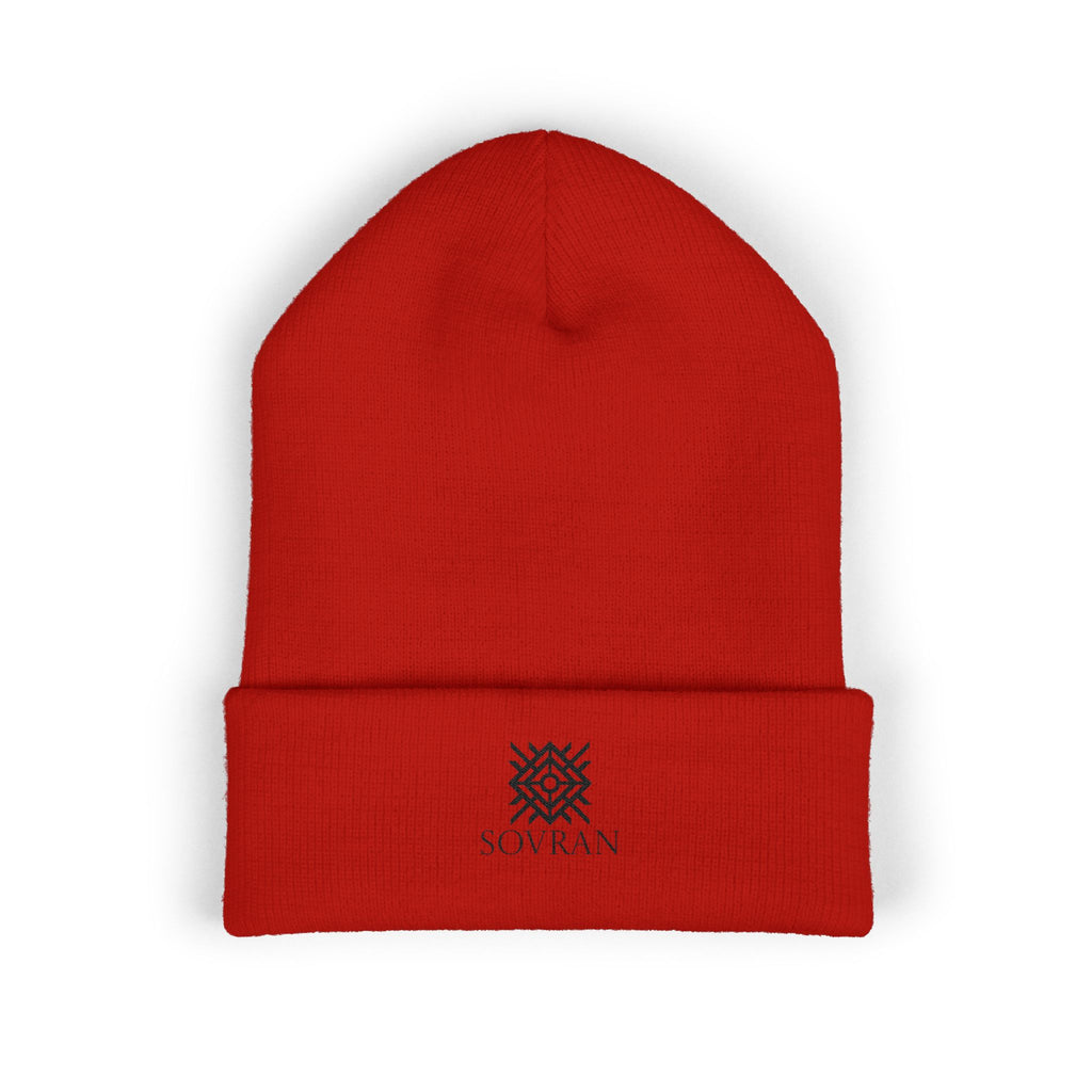 Embroidered Sovran Logo Beanie - Classic Cuffed Knit Hat