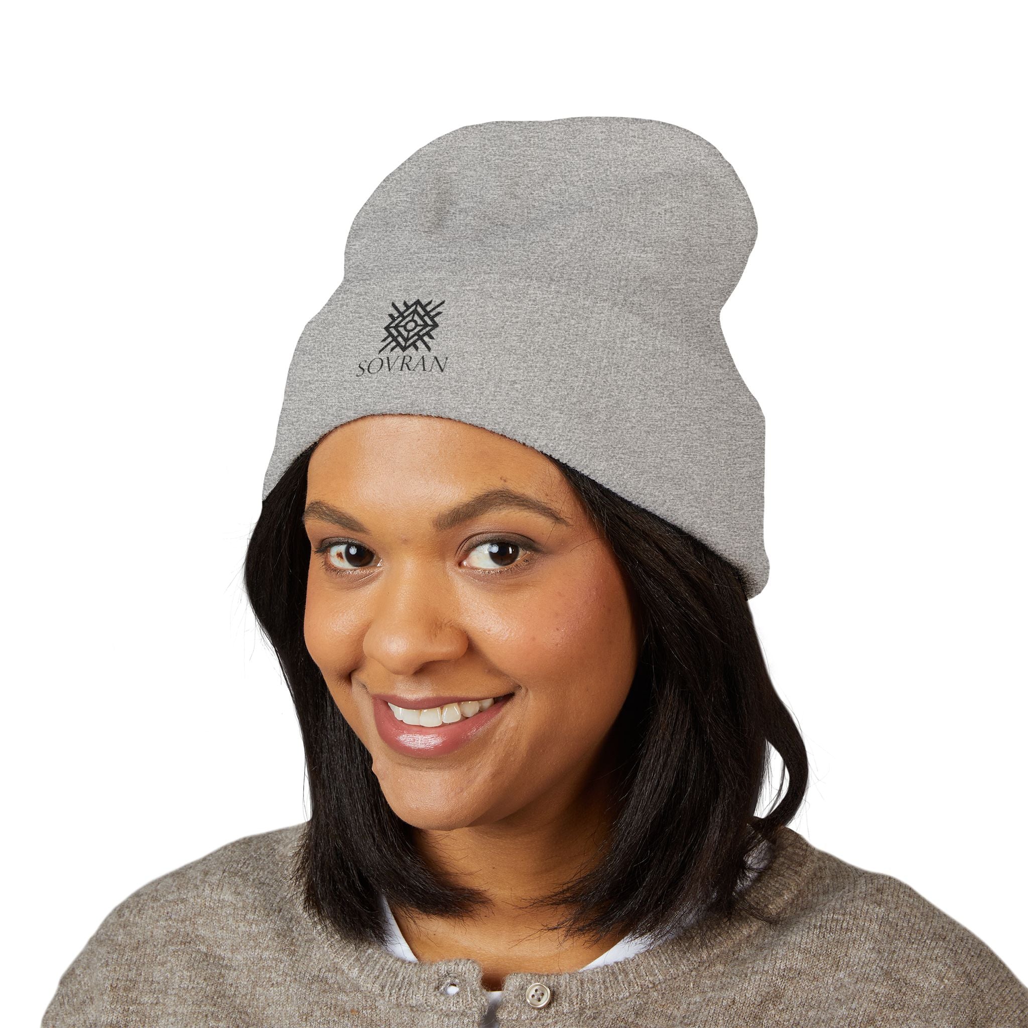 Embroidered Sovran Logo Beanie - Classic Cuffed Knit Hat